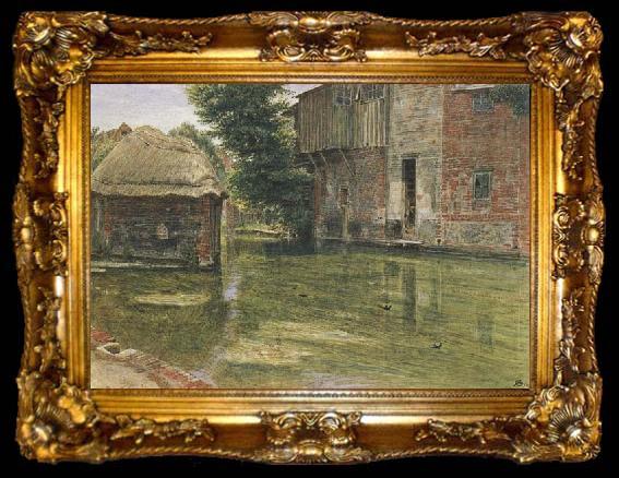 framed  Albert Goodwin,RWS Old Mill,Near Winchester (mk46), ta009-2
